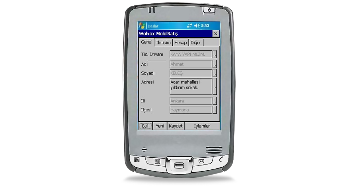 WOLVOX Mobil Satış (Windows Mobile) 